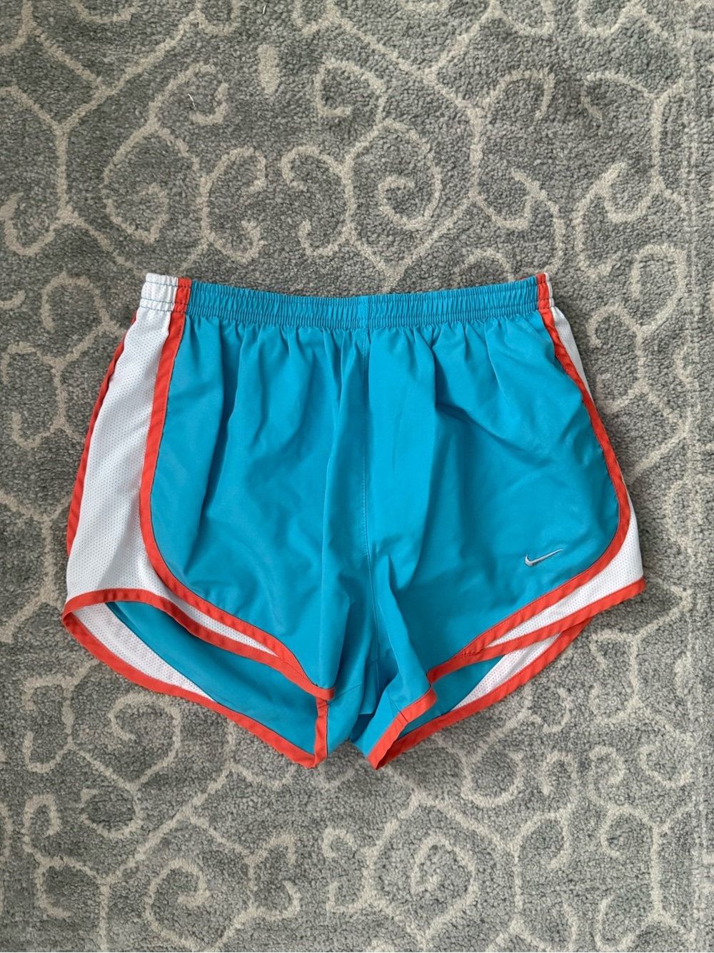 Nike Women's Teal Athletic Shorts with Red Trim